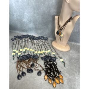 American Eagle Outfitters 36 Lot Costume Jewelry Necklaces Boho Faux Bone Stones
